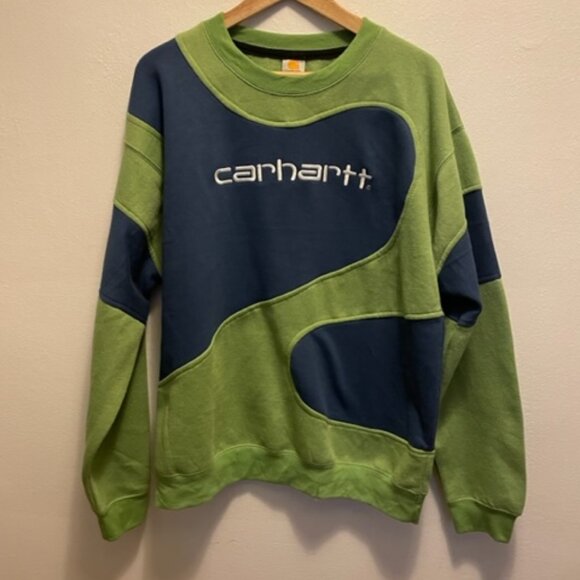 NWT Carhartt repurposed sweatshirt by Vintage Rework London UNIQUE - Picture 1 of 6
